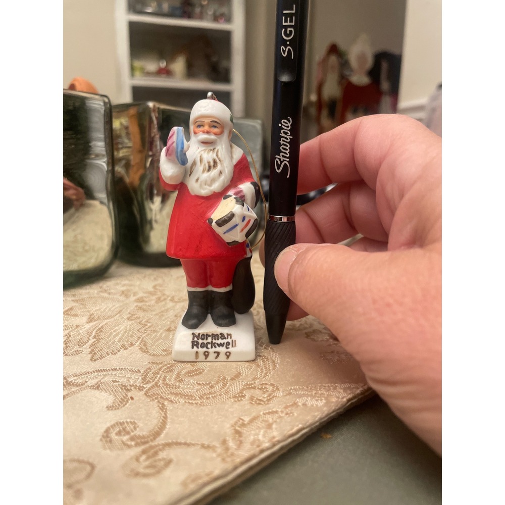 Vintage 1979 Norman Rockwell Santa Claus Ornament Dave Grossman Japan Porcelain